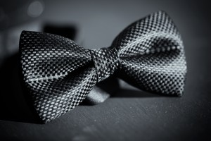 Curing Doctor Vincent award winning Renea Mason Black bow tie on dark background